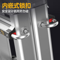 Midoli Aluminum Alloy Multi-Function Folding Ladder, A-Shaped, Telescopic, Portable, 150 kg Capacity