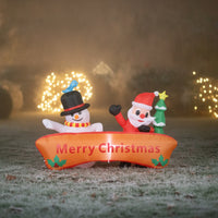 Inflatable Snowman and Santa 6ft Inflate Christmas Yard Decoration Inflatable Christmas Decoration Outdoor for Lawn, Storefront