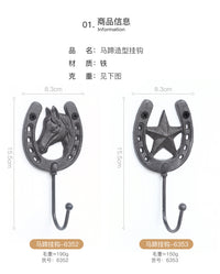 Modern Minimalist Retro Iron Hook with Horseshoe Design
