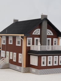 1:64 Scale Miniature Villa Model with Lighting, Frosted Finish