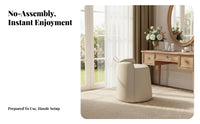 Round Padded Stool Luxurious Design Vanity Chair Sturdy Construction for Bedroom