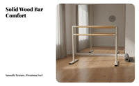 Double Ballet Bar Stable Base Adjustable Double Barre Anti-Slip Feet Portable Dance Bar for Dancers, Beginners, Gym