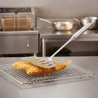 Slotted Fish Brushed Silver Slotted Turner One Piece Style Kitchen Tool