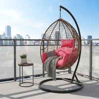 Hanging Chair Cushion Washable Oval Chair Cushion Solid Color for Patio, Indoor