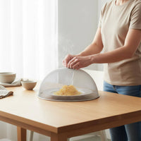 Stainless Steel Mesh Food Buffet Cover Handle Design Round Dining Table Cover Lightweight Mesh Food Dome for Buffet