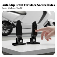 2 Pieces Foldable Electric Bike Foot Pegs Non-Slip Electric Cycle Folding Footrests Aluminum Alloy Rear Passenger Foot Pedals for Passengers