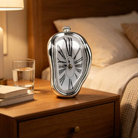 Melting Clock Lightweight Distorted Clock Compact for Desk, Art Lovers, Students
