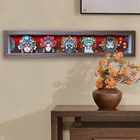 Chinese Opera Theatrical Face Art Vintage Opera Face Covering Wall Art Gallery Quality 3D Framed Arts for Living Room