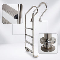 Pool Steps with Handrails Easy to Install Stainless Steel Pool Ladder Anti-Slip for in-Ground Pools