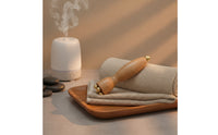Wooden Facial Massager with Brass Tips Two-sidedEnded Facial Massage Tool with Brass Balls Handheld Rounded for Self-Care