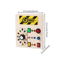 Busy Board with Light Switches Fine-Motor Busy Board with Switches Learning Toy Interactive Educational for Toddlers, Travel