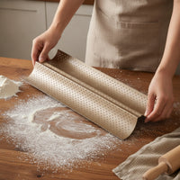 French Bread Pan Perforated French Bread Pan French Bread Tray Two-Slot Bakeware Double-Channel for Home Bakers, Oven