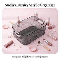 Rectangular Acrylic organizer Transparent Design Clear Container accessible-top-topped Top for Women