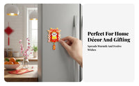 Metal Fridge Magnet God of Wealth Chinese New Year Cartoon Festive Gift