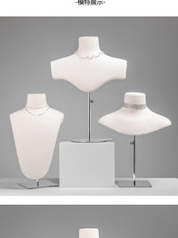 Suede Necklace Display Stand with Neck Form
