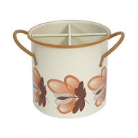 Four-Compartment Cup Smooth Finish Metal Storage Cup for Desk, Kitchen