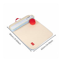 Four-Season Pet Sleeping Pad Water-Resistant-Resistant Pet Cooling Mat with Pillow Skin-Friendly Textile Cat Sleeping Pad with Bolster for Small Dogs