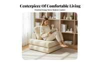 Corduroy Upholstery Tofu Block Sofa machine-washable Cover configurable Couch Minimalist aesthetic Living Room Seating Configurable Layout for Design aficionados, Apartment Dwellers, Movie evenings, Lounge Area, perusing niche, Playroom