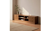 TV Cabinet Modern-Contemporary TV Stand Low-Profile Media Cabinet with Open Shelves for Renters, Small Living Rooms, Apartments