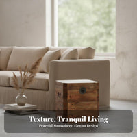 Decorative Wooden Trunk Wabi-Sabi Design Rustic Wooden Trunk Multi-Functional Hinged Lid for Interior Designers, Living Room
