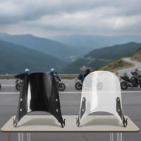 Glossy Motorcycle Headlight Fairing Rigid Motorcycle Windshield with Mounting Bracket Aerodynamic Headlight Fairing Functional for Motorcyclists, Riders, Cafe Racer