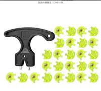 Golf Shoe Spikes Screw Type Plastic - Green/Blue/Gray