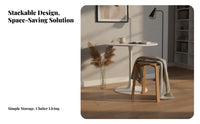 Round Stacking Stool Sturdy Construction Stackable Wooden Stool Versatile Use