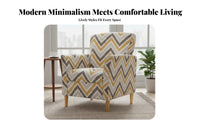 Nordic Design Upholstered highspine Chair Retro Design Upholstered highspine Armchair Comfortable Padding Single Sofa Thick paddinging for Cafe Owners, Homeowners, Readers, Living Room, Bedroom, perusing corner, Home Office
