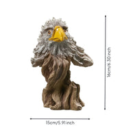 Wood-Grain Owl Ornament Details Decorative Resin Owl Figurine for Display