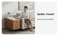 Multi-Drawer End Table Minimalist Design Household Furniture Easy to Clean Abrasion Resistant Top for Adults, Living Room