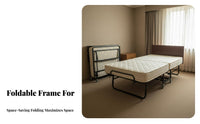 Foldable Folding Rollaway Bed Easy to Move Folding Bed on Wheels Space-Saving Temporary Furniture Quick Assembly for Homeowners, Apartment Dwellers, Hotel Rooms, Guest Room, Small Apartments, Home Office