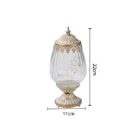 Hanging Lantern Metal-Toned Vintage Glass Lantern Leaf Trim