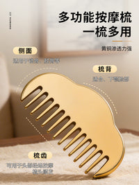 Solid Brass Gua Sha Massage Comb for Head and Scalp