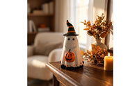 Freestanding Ghost Figurine with Pumpkin Painted Pumpkin Ghost Figurine Spooky Halloween Table Ornament Adorable for Party