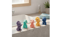 5 Pieces Textured Dinosaur Figure Soft Baby Dinosaur Toy Easy-to-Grip Sensory for Babies, Nursery, Bath Time