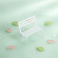 Slatted Metal Bench Tabletop Miniature Decor Compact Size