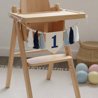 Wooden Bead Tassel Banner Photo Prop Party Supply Handmade for Infants
