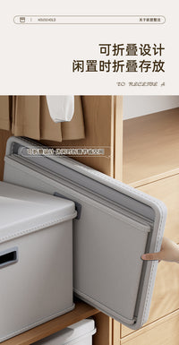 Foldable Fabric Storage Box with Lid for Clothes and Toys
