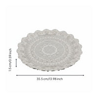 Gold Round Tray Elegant Ornate Fruit Plate Easy to Clean for Party