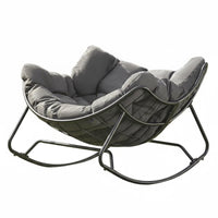 Upholstered Rocking Seat Nordic De-Sign Rocking Chair Light Luxury Aesthetic High Spine Supportrest for Apartment Dwellers