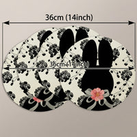 4pcs Round Easter Placemat Festive Design Hare Motif Table Mat Seasonal Decor Be Happy Decorative Mat for Party Hosts, Homeowners, Holiday Events, Kitchen