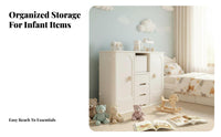 Wheeled Multi-compartment Storage multi-functional unit Large Capacity Household Furniture for young children