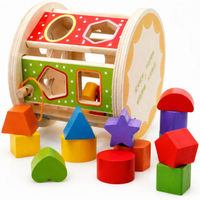 Shape Sorter for Babies, 18.5cm Stacking Game with 38-50 Building Blocks, Early Learning Toy for Toddlers Ages 3+, Educational