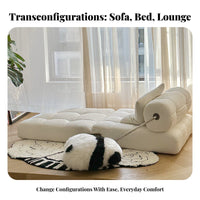 Single Transformable Sleeper Space-Saving Three-Fold Sleeper Double-purposeUse Foldable Design for Apartment Dwellers, Students