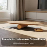 Simulates Surfing Balance Board with Roller Versatile Workout Tool Roller Balance Board Long-Lasting Multi-Layer Wood Indoor Wave Instructor Floor-Safe Design for Surfers, Skateboarders, Athletes