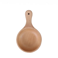 Japanese-Style Bowl Hanging Hole Deep Wooden Bowl Food-Safe Finish for Salads