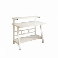 Simple Computer Desk Minimalist and Design Simple Writing Desk Space-Saving Adjustable for Telecommuting Workers, Professionals
