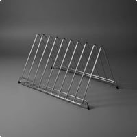6 Slot Chopping Board Stand Rust-Resistant Stainless Steel Board Rack Sturdy