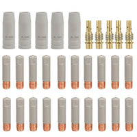30 Pieces 15AK MIG Torch Consumable Kit High Temperature Resistant MIG Welder Connector Tips and Nozzles Set Guarding Coating for Welders, Garage