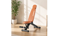 Foldable Weight Bench Compact Bench with Leg Rollers Full Body Exercise Equipment for Home Athletes